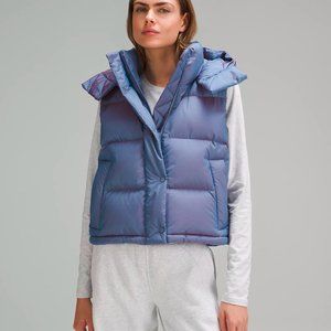 Lululemon Wunder Puff Cropped Vest Heathered Wild Indigo Size 6